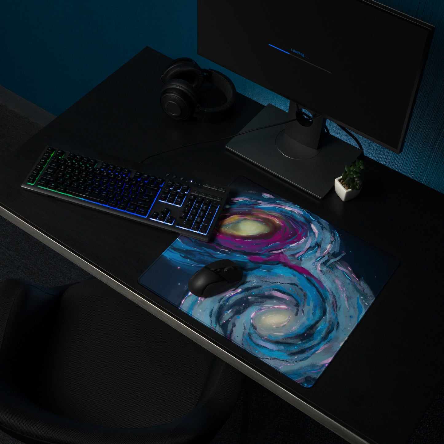 Colliding Galaxies Gaming Mousepad