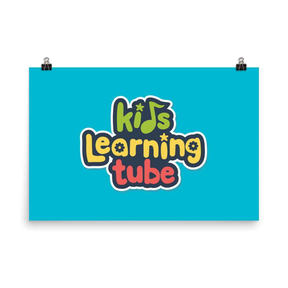 Kids Learning Tube Logo Poster (Teal)