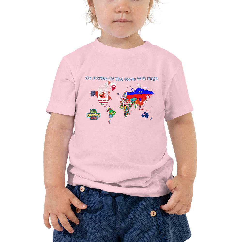 Countries Of The World With Flags - Toddler Short Sleeve Tee