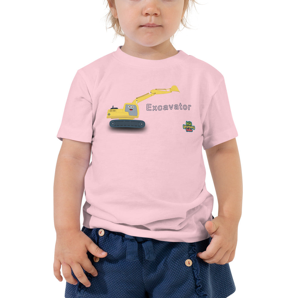 Excavator - Bella + Canvas 3001T Toddler Short Sleeve Tee with Tear Away Label