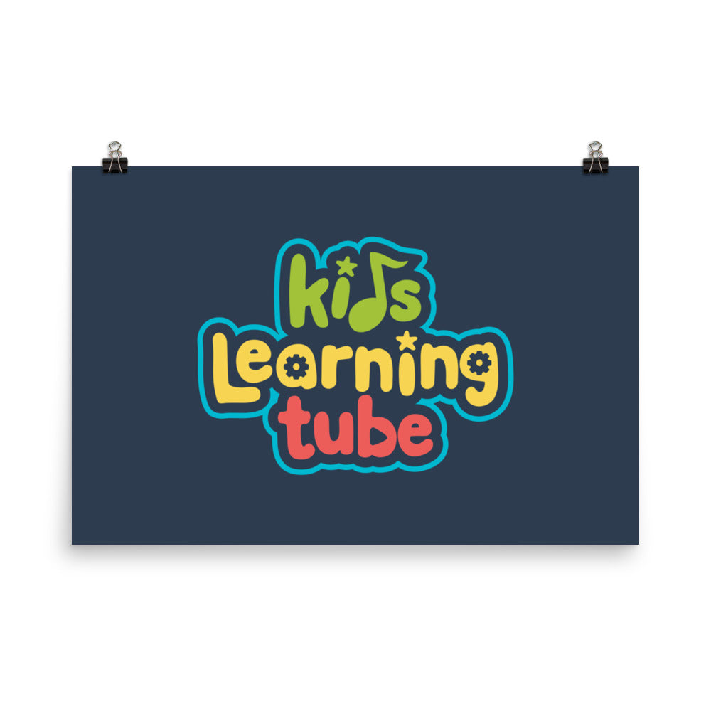 Kids Learning Tube Logo Poster (Navy)