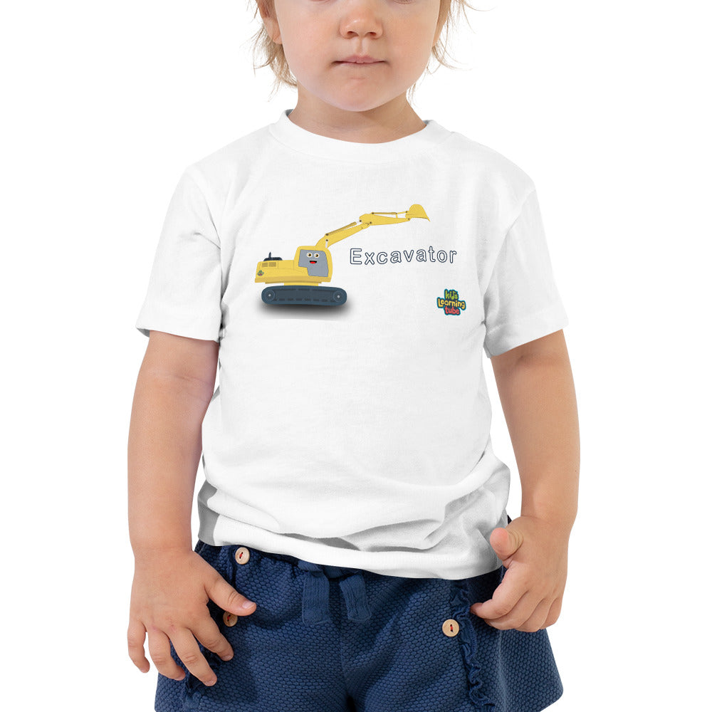 Excavator - Bella + Canvas 3001T Toddler Short Sleeve Tee with Tear Away Label