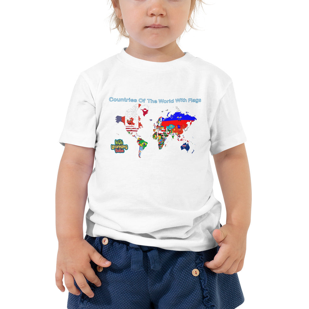 Countries Of The World With Flags - Toddler Short Sleeve Tee
