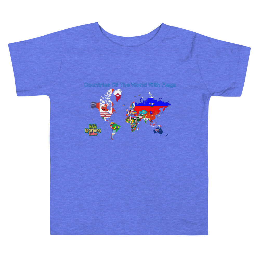 Countries of the World with Flags-Toddler Short Sleeve Tee