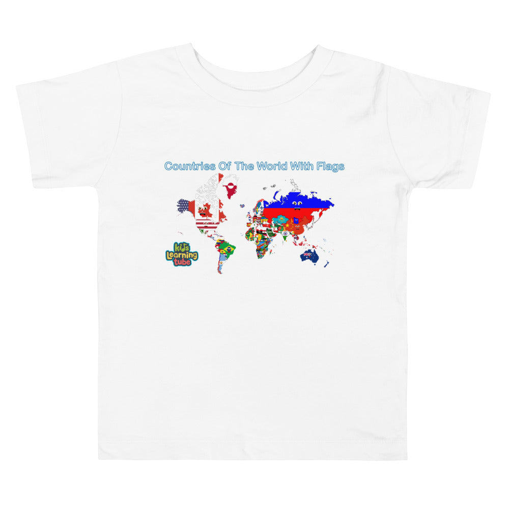 Countries of the World with Flags-Toddler Short Sleeve Tee