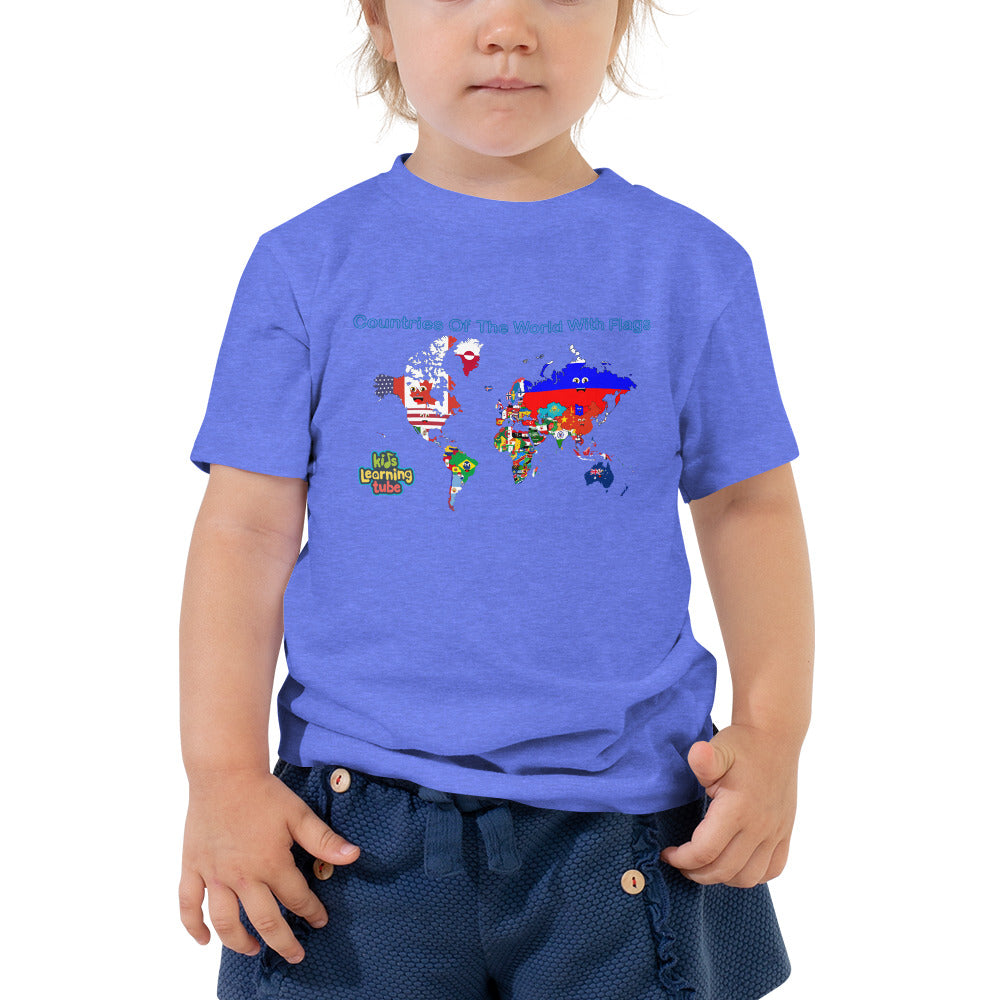 Countries Of The World With Flags - Toddler Short Sleeve Tee