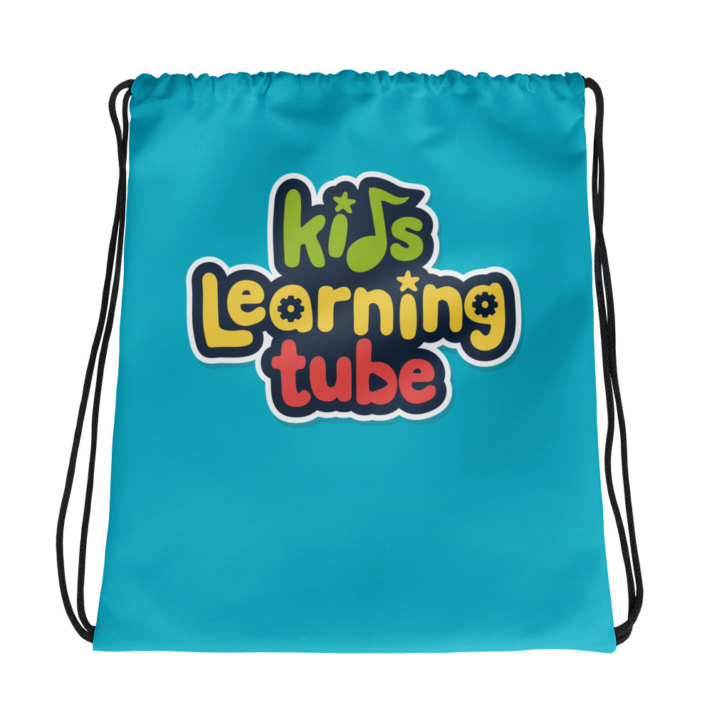Kids Learning Tube Logo Drawstring Bag (Teal)
