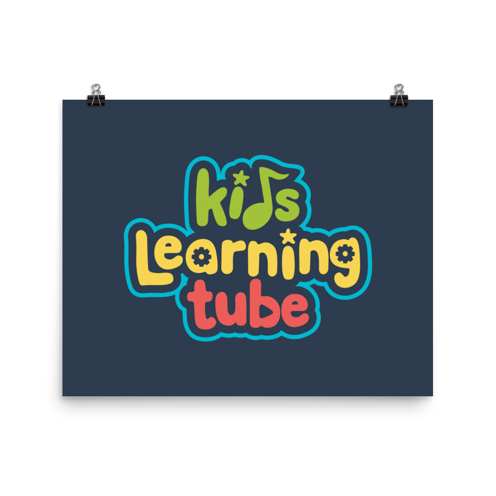 Kids Learning Tube Logo Poster (Navy)