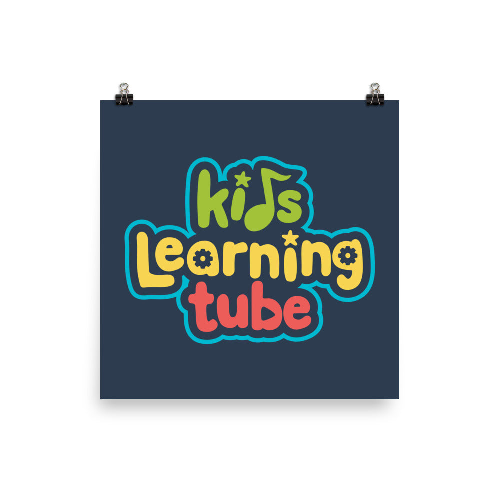 Kids Learning Tube Logo Poster (Navy)