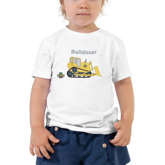 Bulldozer - Bella + Canvas 3001T Toddler Short Sleeve Tee with Tear Away Label
