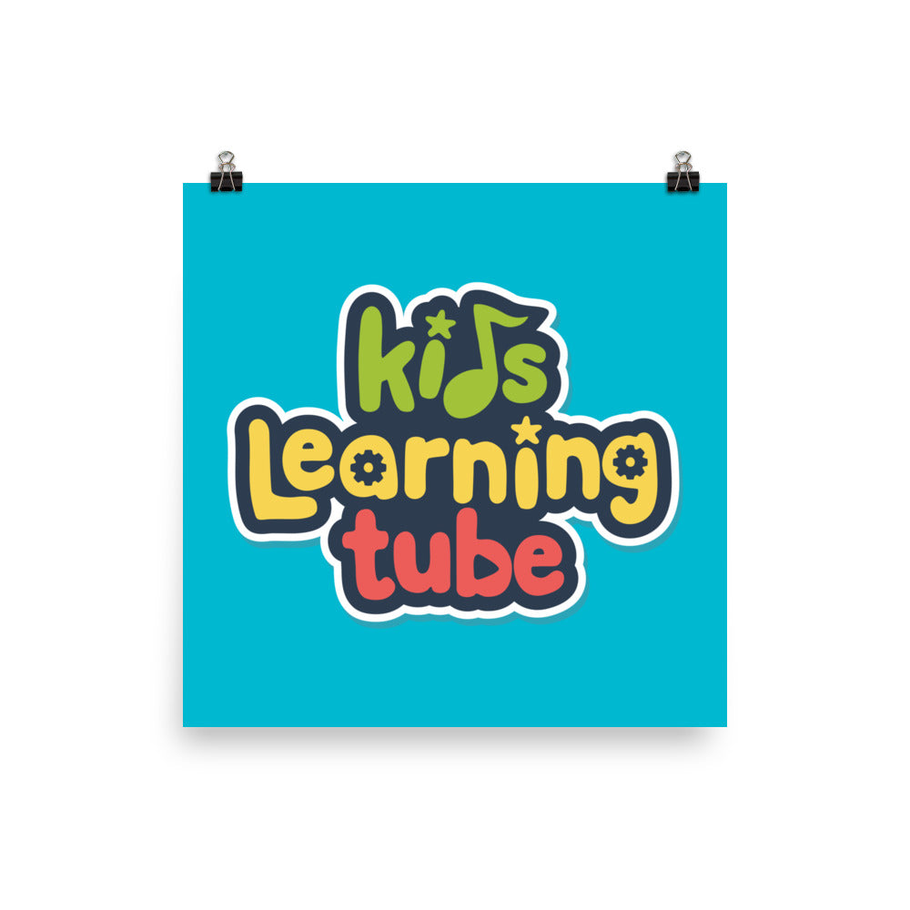 Kids Learning Tube Logo Poster (Teal)