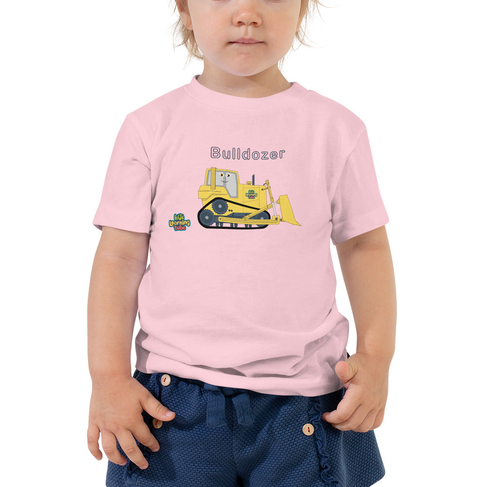 Bulldozer - Bella + Canvas 3001T Toddler Short Sleeve Tee with Tear Away Label