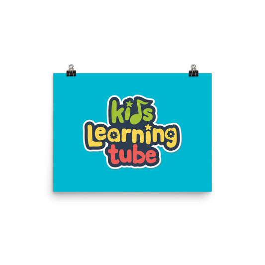 Kids Learning Tube Logo Poster (Teal)