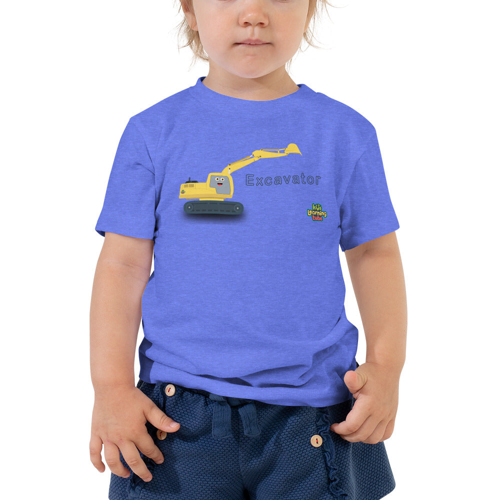 Excavator - Bella + Canvas 3001T Toddler Short Sleeve Tee with Tear Away Label