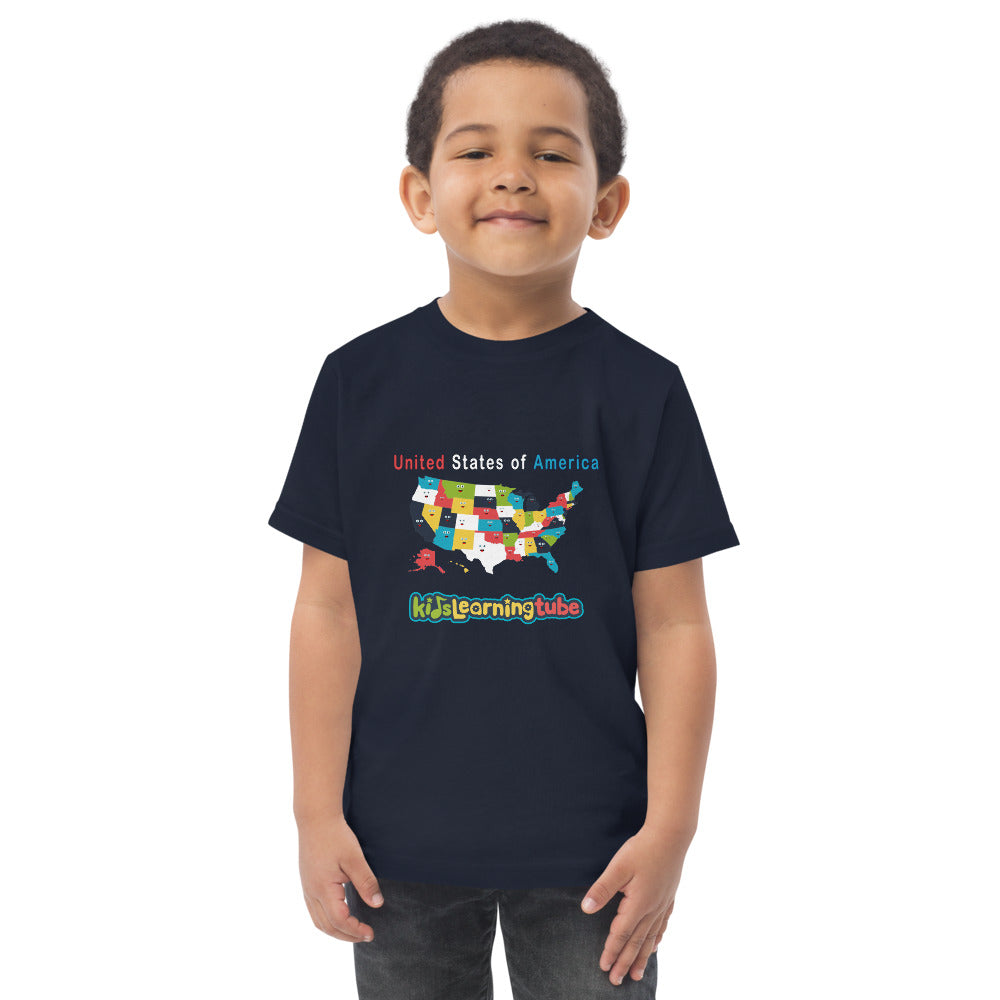 50 States - Toddler jersey t-shirt – Kids Learning Tube