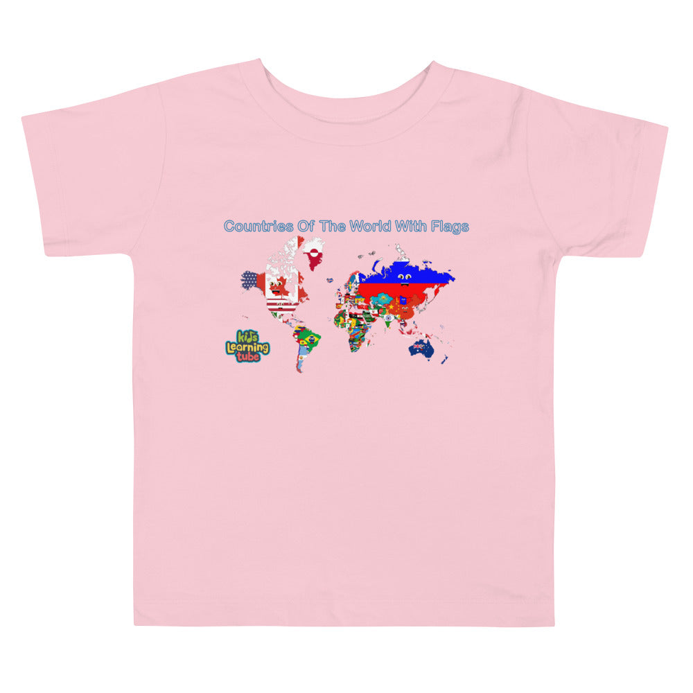 Countries of the World with Flags-Toddler Short Sleeve Tee