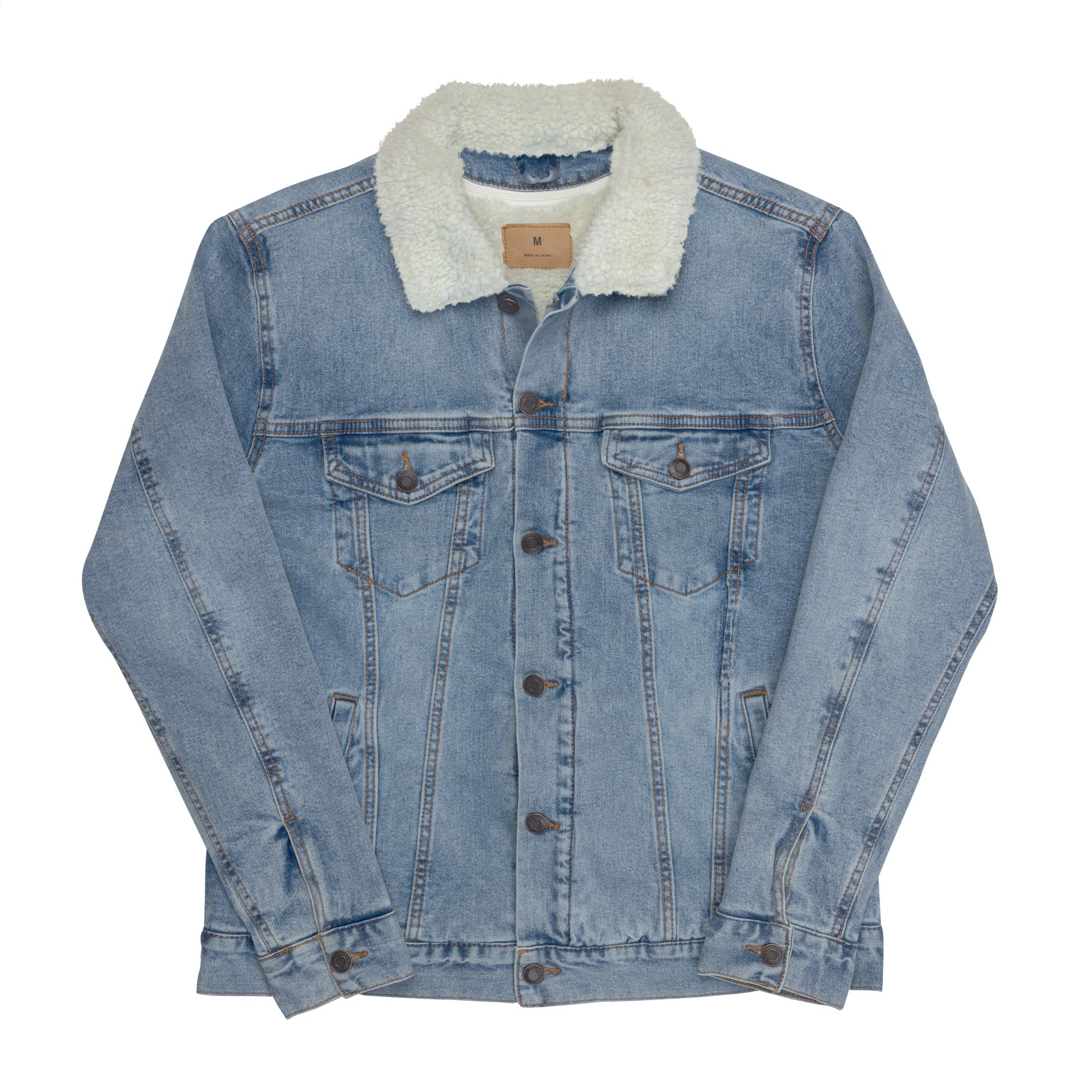 Blue Denim Teddy Lined Jacket | New Look
